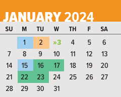 District School Academic Calendar for Mclain High School For SCIENCE/TECH. for January 2024