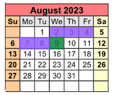District School Academic Calendar for Holt Elementary School for August 2023