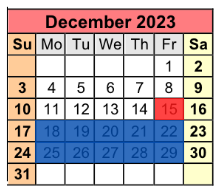 District School Academic Calendar for Holt Elementary School for December 2023