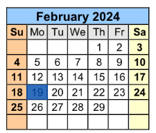 District School Academic Calendar for Holt Elementary School for February 2024
