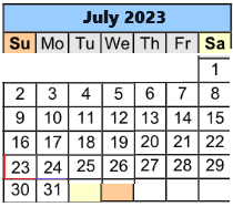 District School Academic Calendar for Flatwoods Elementary School for July 2023