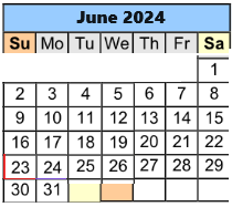 District School Academic Calendar for Holt Elementary School for June 2024
