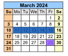 District School Academic Calendar for Flatwoods Elementary School for March 2024