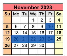 District School Academic Calendar for Flatwoods Elementary School for November 2023