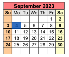 District School Academic Calendar for Holt Elementary School for September 2023