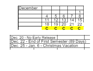 District School Academic Calendar for Roosevelt Middle Sch for December 2023