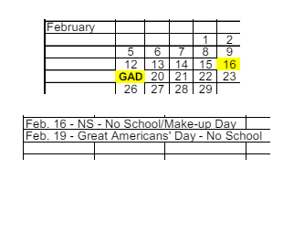 District School Academic Calendar for Roosevelt Middle Sch for February 2024