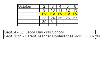 District School Academic Calendar for Roosevelt Middle Sch for October 2023