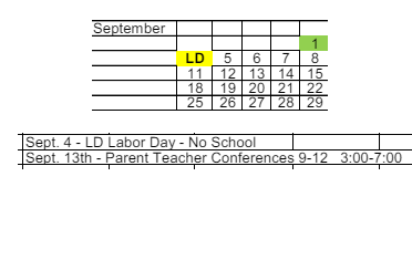 District School Academic Calendar for Roosevelt Middle Sch for September 2023