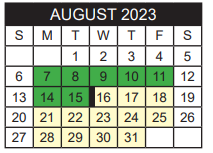 District School Academic Calendar for Ramey Elementary for August 2023