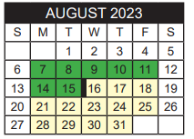 District School Academic Calendar for John Tyler High School for August 2023