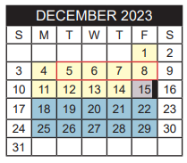 District School Academic Calendar for Jones Elementary for December 2023