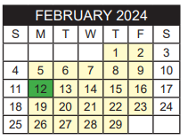 District School Academic Calendar for Alvin V Anderson Educational Compl for February 2024