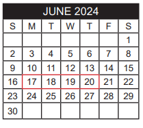 District School Academic Calendar for Moore Mst Magnet School for June 2024