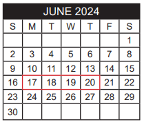 District School Academic Calendar for Hubbard Middle for June 2024