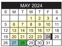 District School Academic Calendar for Moore Mst Magnet School for May 2024