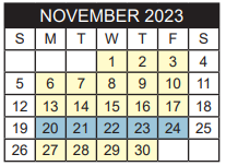 District School Academic Calendar for Boulter Middle School for November 2023