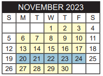 District School Academic Calendar for Moore Mst Magnet School for November 2023