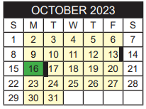 District School Academic Calendar for Alvin V Anderson Educational Compl for October 2023
