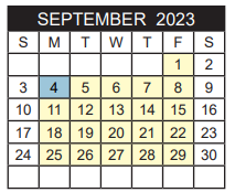 District School Academic Calendar for Moore Mst Magnet School for September 2023