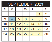 District School Academic Calendar for Rice Elementary for September 2023