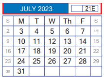 District School Academic Calendar for Clark Middle for July 2023