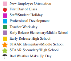 District School Academic Calendar Legend for John B Alexander High School