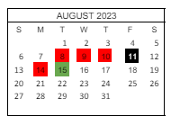 District School Academic Calendar for Boardman Creek Public School for August 2023