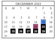 District School Academic Calendar for Boardman Creek Public School for December 2023