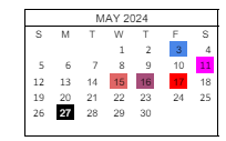 District School Academic Calendar for Boardman Creek Public School for May 2024