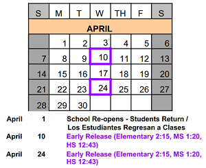 District School Academic Calendar for Skoff Elementary for April 2024