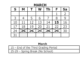 District School Academic Calendar for Hayes Leonard Elementary Sch for March 2024