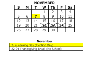 District School Academic Calendar for Hayes Leonard Elementary Sch for November 2023