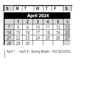 District School Academic Calendar for Portola Elementary for April 2024