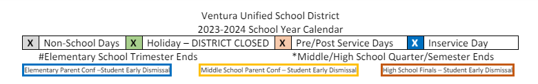 District School Academic Calendar for Ventura Unified Community Day High