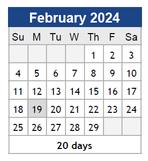 District School Academic Calendar for Sherman Ave Elementary for February 2024