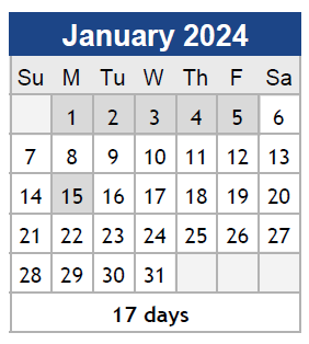 District School Academic Calendar for Sherman Ave Elementary for January 2024