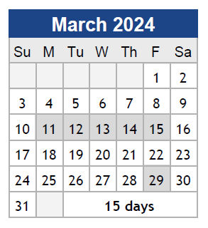 District School Academic Calendar for Sherman Ave Elementary for March 2024