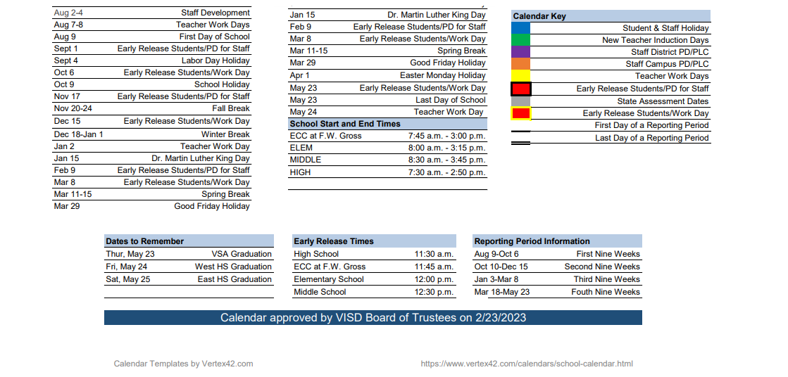 District School Academic Calendar Key for Martin De Leon Elementary