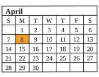 District School Academic Calendar for Chauncey Rose Middle Sch for April 2024