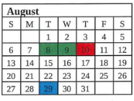 District School Academic Calendar for Terre Haute North Vigo High Sch for August 2023