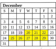 District School Academic Calendar for Terre Town Elementary School for December 2023