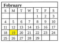 District School Academic Calendar for Chauncey Rose Middle Sch for February 2024
