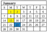 District School Academic Calendar for Sugar Grove Elementary School for January 2024