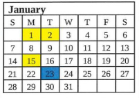 District School Academic Calendar for Adelaide De Vaney Elem Sch for January 2024