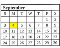 District School Academic Calendar for Chauncey Rose Middle Sch for September 2023