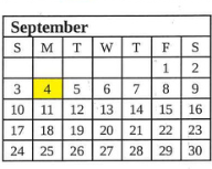 District School Academic Calendar for West Vigo High School for September 2023