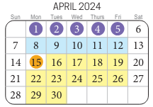 District School Academic Calendar for Creeds Elementary for April 2024