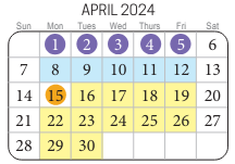 District School Academic Calendar for Green Run Elementary for April 2024