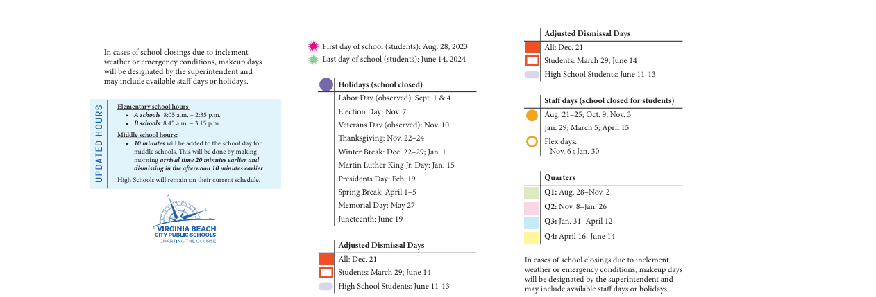 District School Academic Calendar Key for Green Run Elementary
